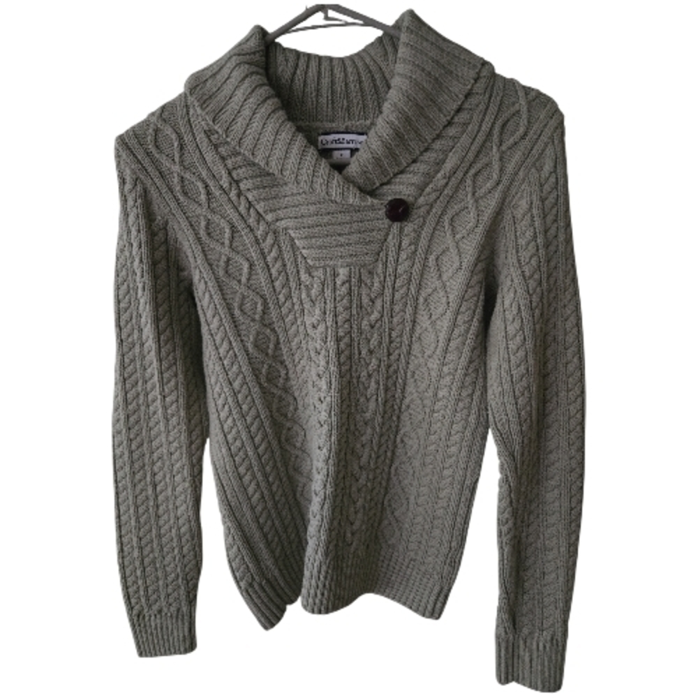 Croft & Barrow Gray Cable Knit Sweater SZ S